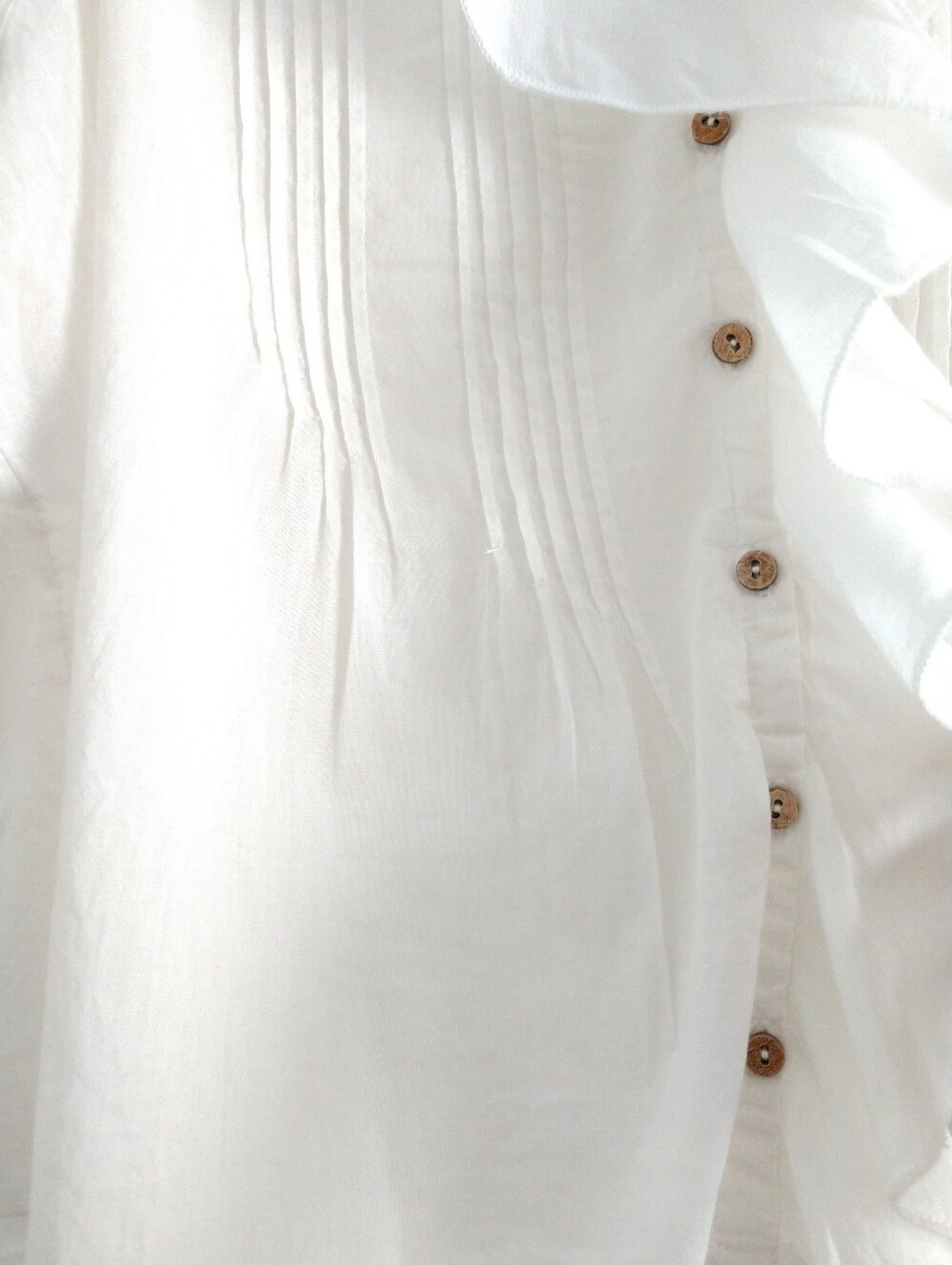 Pretty Natural Life White Ruffle Front Blouse Shirt Cottagecore Girlcore Medium - Picture 3 of 9